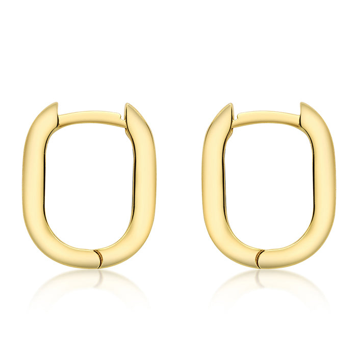 Rocks Rectangular Hoop Earrings - 10x13mm