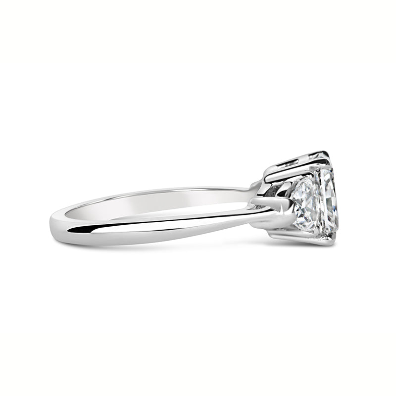 Radiant & Trillion Three Stone Engagement Rings 2.46ct