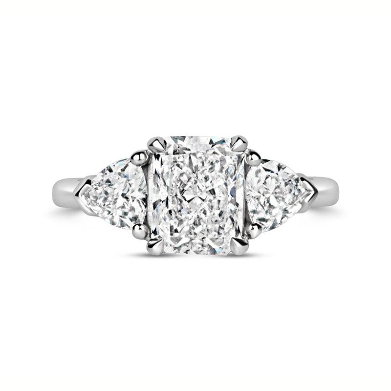 Radiant & Trillion Three Stone Engagement Rings 2.46ct