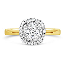 Load image into Gallery viewer, Round Brilliant Cushion Halo Engagement Ring 1ct
