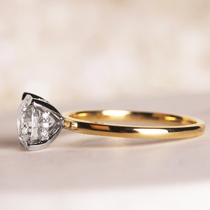 Round Brilliant Solitaire Hidden Halo Engagement ring 1.07ct