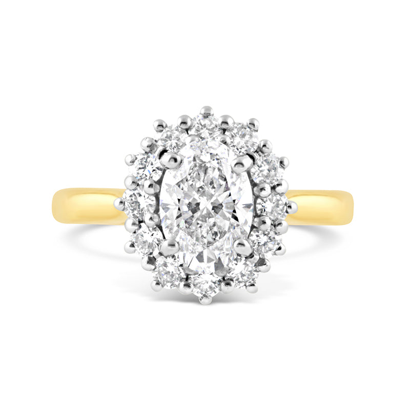 Oval Cluster Diamond Engagement Ring 1.65ct