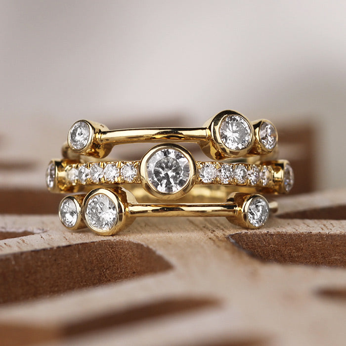 Rocks Three Row Diamond Band - 1.25ct