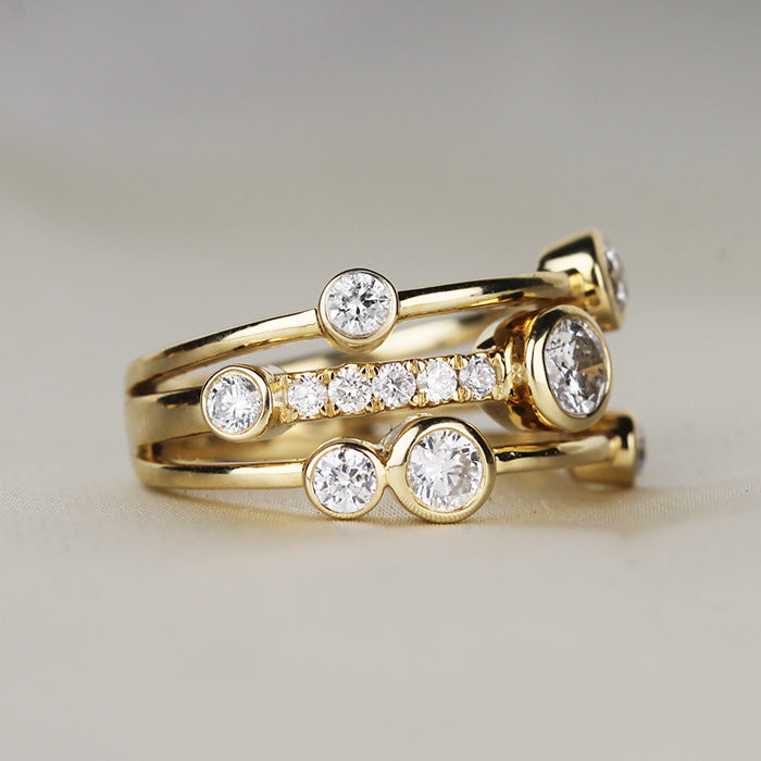 Rocks Three Row Diamond Band - 1.25ct