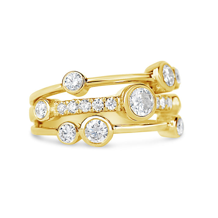 Rocks Three Row Diamond Band - 1.25ct