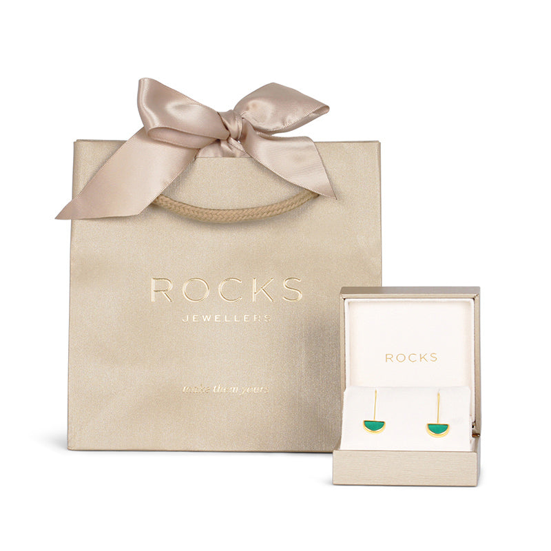 White Stone Hoop Earrings - 15mm