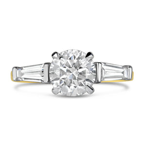 Round Brilliant & Tappered Baguette 3 Stone 2.18ct