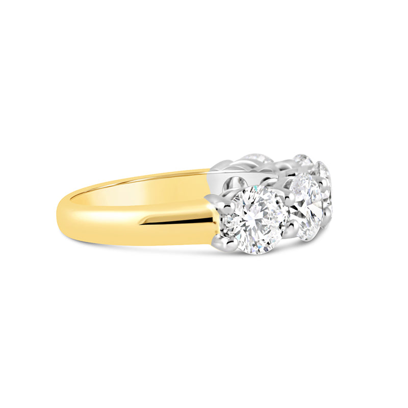 Round Brilliant Five Stone Eternity Ring 2.18ct