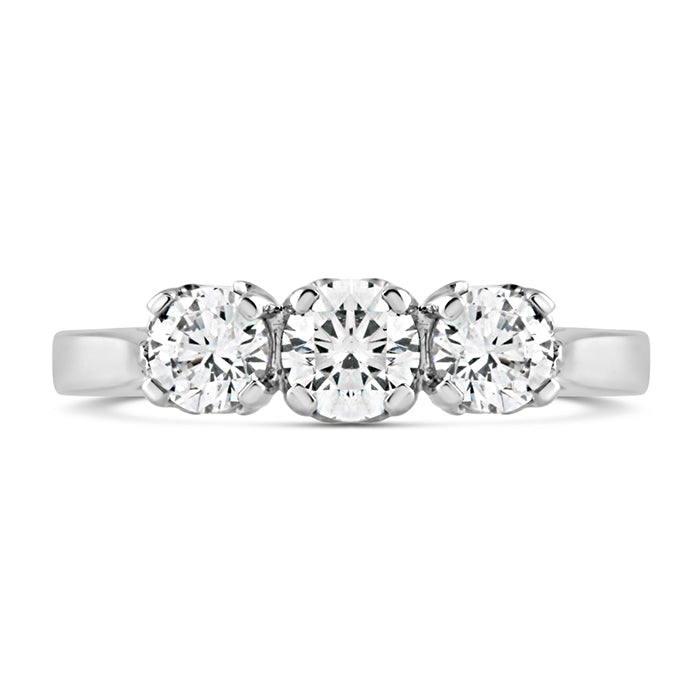 White Three Stone Ring