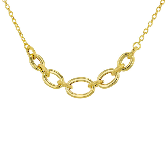 Rocks Graduated Curb Chain Necklace