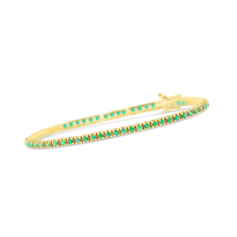 Round Emerald & Diamond Tennis Bracelet