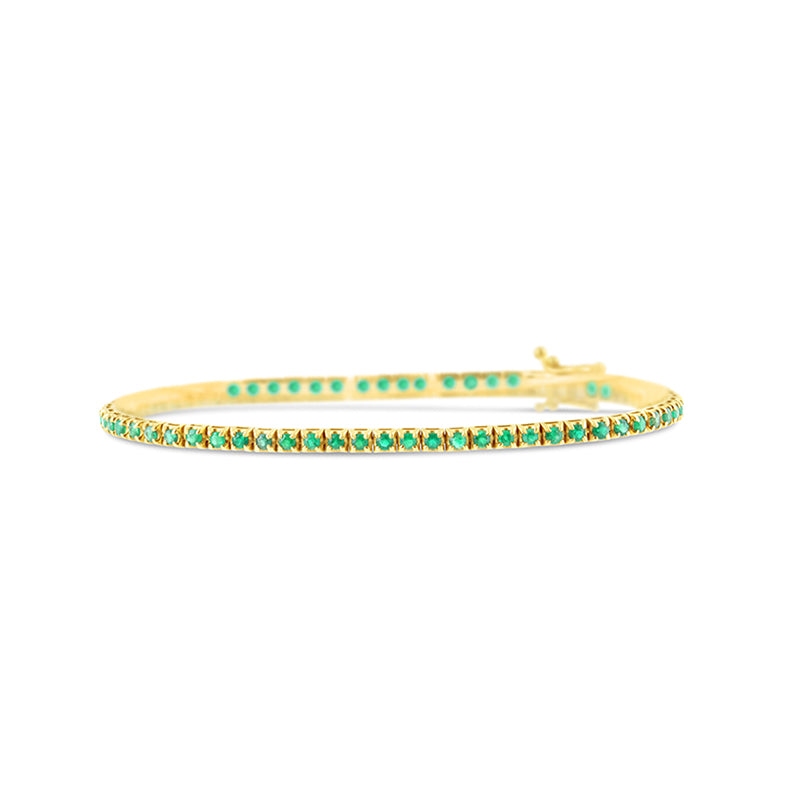 Round Emerald & Diamond Tennis Bracelet