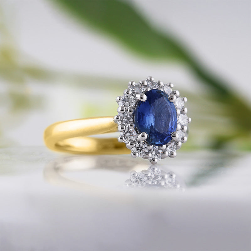 Sapphire & Diamond Cluster Ring