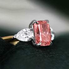 Load image into Gallery viewer, Vivid Pink Diamond Three Stone Ring 2.12ct
