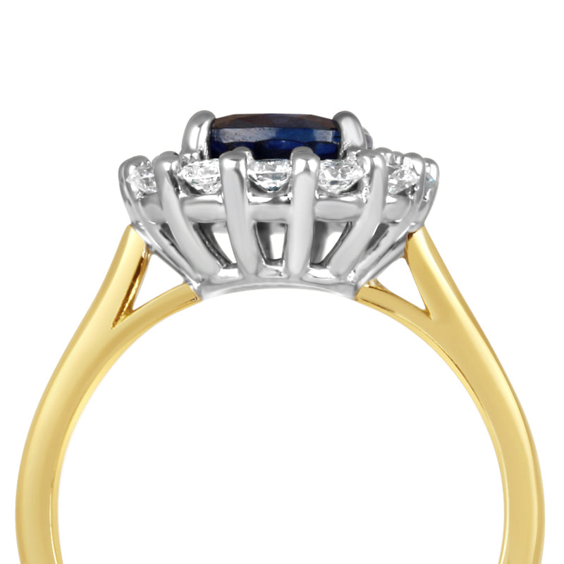Sapphire & Diamond Cluster Ring
