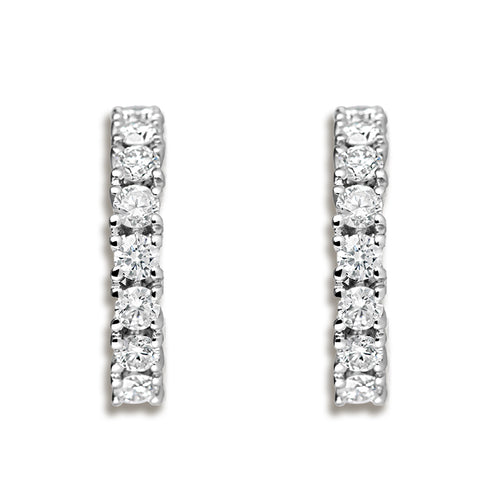 Rocks Diamond Huggie Hoop Earrings - 14mm