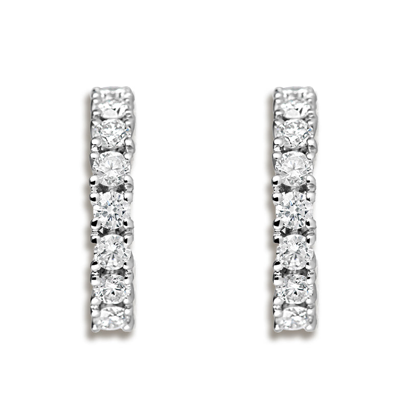 Rocks Diamond Huggie Hoop Earrings - 14mm