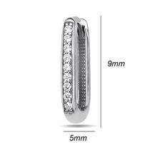 Load image into Gallery viewer, Rectangular Diamond Hoop Earrings