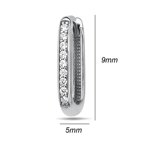 Rectangular Diamond Hoop Earrings