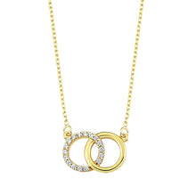Load image into Gallery viewer, White Stone Interlocking Circle Necklace