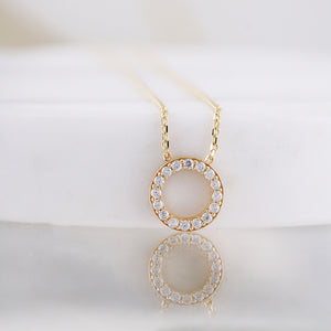 White Stone Circle Necklace