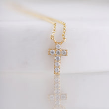 Load image into Gallery viewer, White Stone Cross Necklace