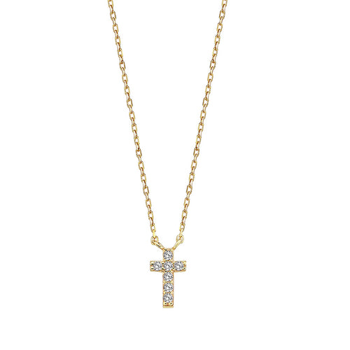 White Stone Cross Necklace