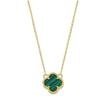 Load image into Gallery viewer, Malachite Quatrefoil Necklace