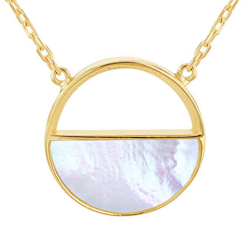 Half Pearl & Circle Necklace