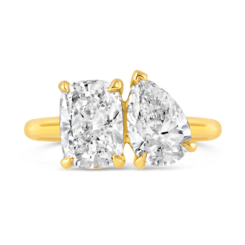 Cushion & Pear Toi Et Moi Engagement Ring