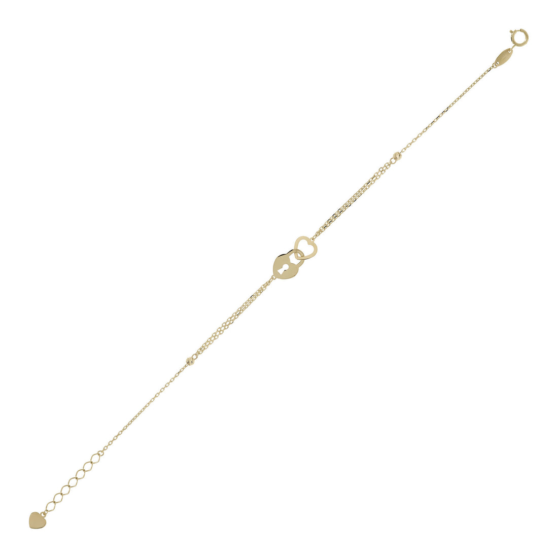 Interlocking Heart & Locket Chain Bracelet