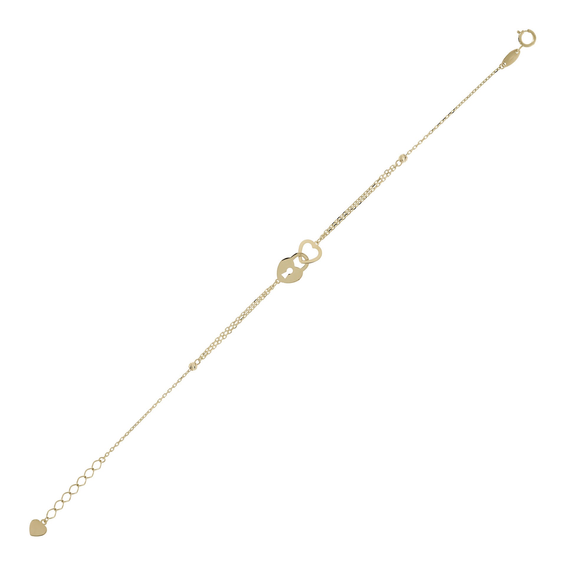 Interlocking Heart & Locket Chain Bracelet