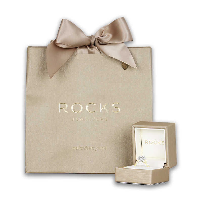 Oval & Half Moon Three Stone Engagement Ring 3.69ct