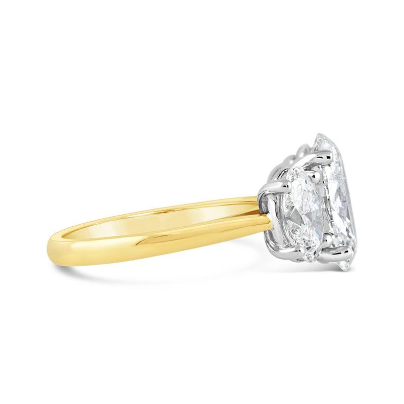 Oval Three Stone Engagement Ring 5ct
