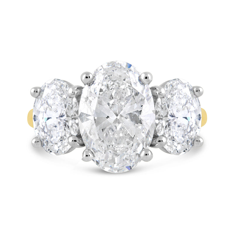 Oval Three Stone Engagement Ring 5ct