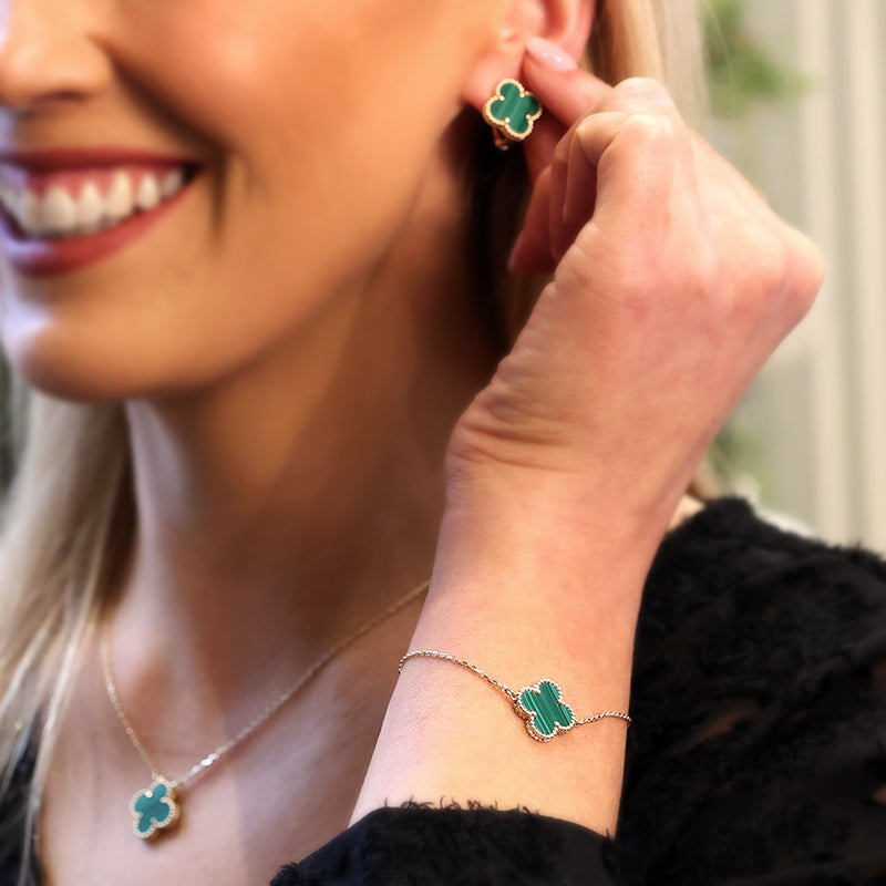 Malachite Quatrefoil Bracelet