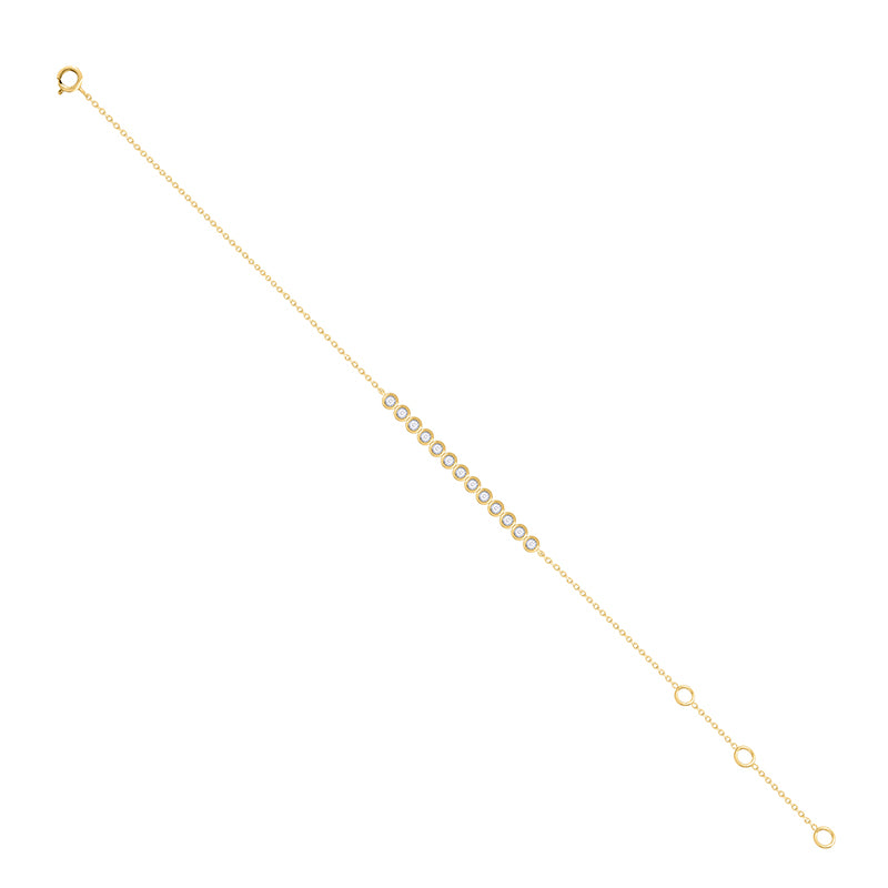 Bezel Diamonds & Chain Bracelet