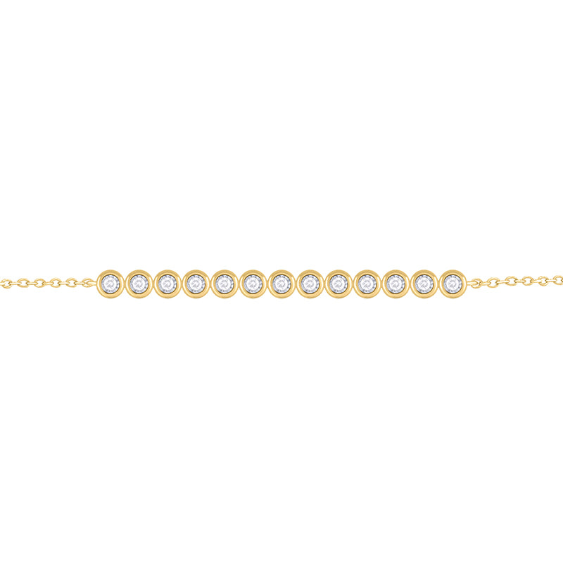 Bezel Diamonds & Chain Bracelet