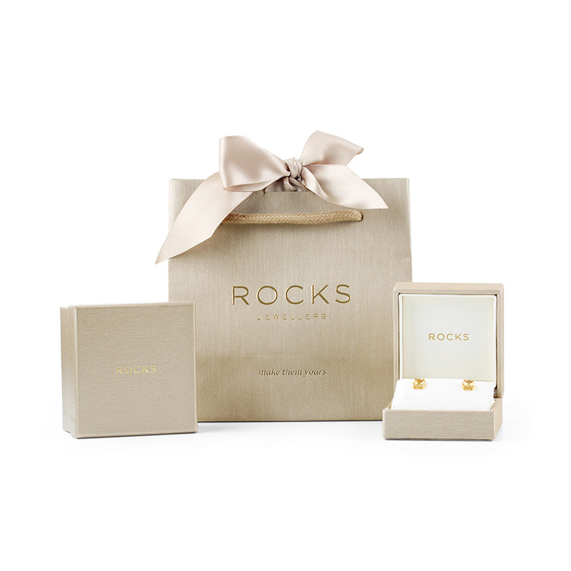 Emerald Cut Diamond Charm & Hoop Earrings