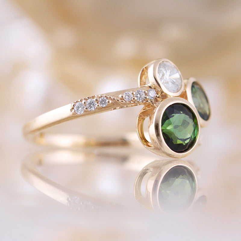 Green Tourmaline & Diamond Ring