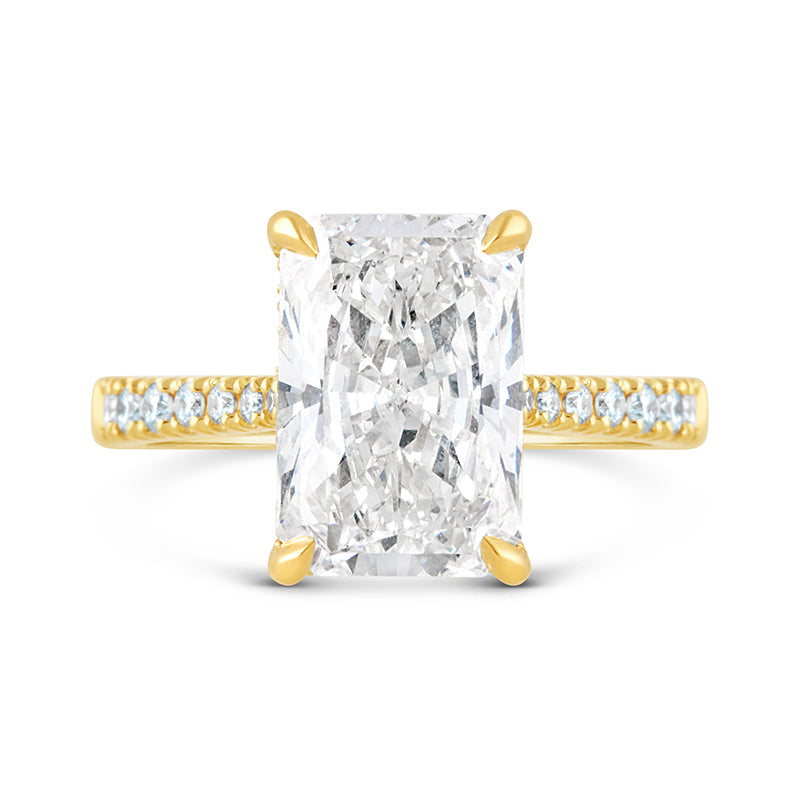 Rectangular Cut Solitaire Engagement Ring 4.37ct