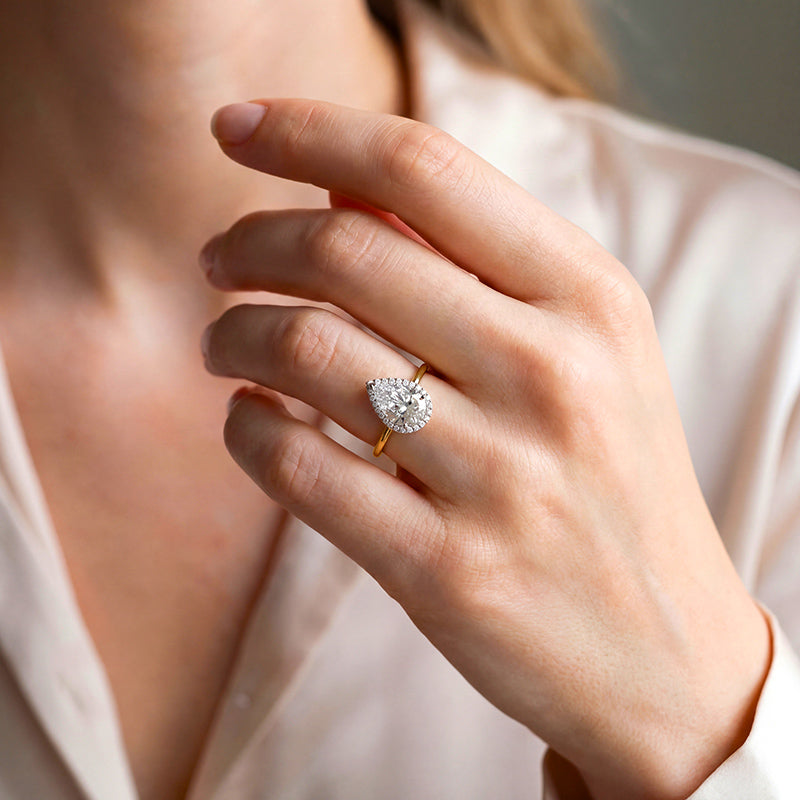 Pear Cluster Diamond Engagement Ring 3.35ct