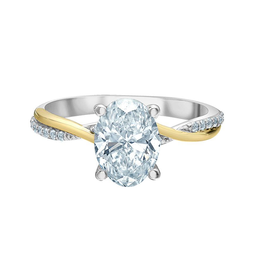 Oval Diamond Twist Band Solitaire Engagement Ring 3.19ct