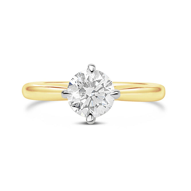 Round Solitaire NSEW Engagement Ring 1.01ct