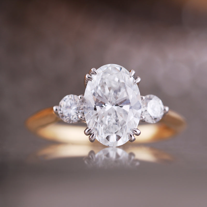 Oval Round Diamond Three Stone Engagement – Rocks Jewellers