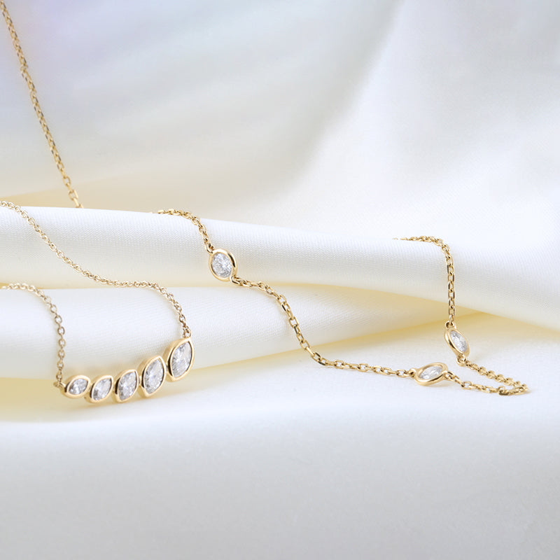 Multi Station Diamond Necklace 0.80ct