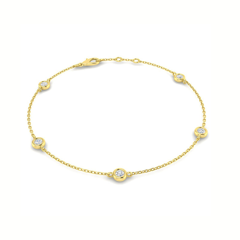 Diamond Bezel Station Bracelet 0.40ct