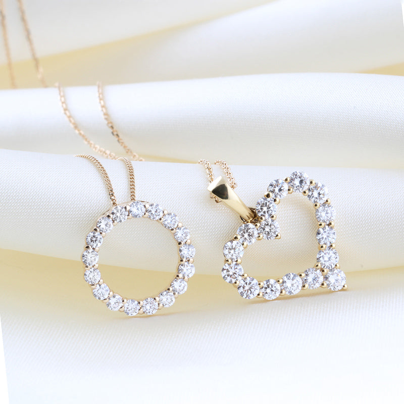 Open Heart Diamond Pendant - 0.99ct