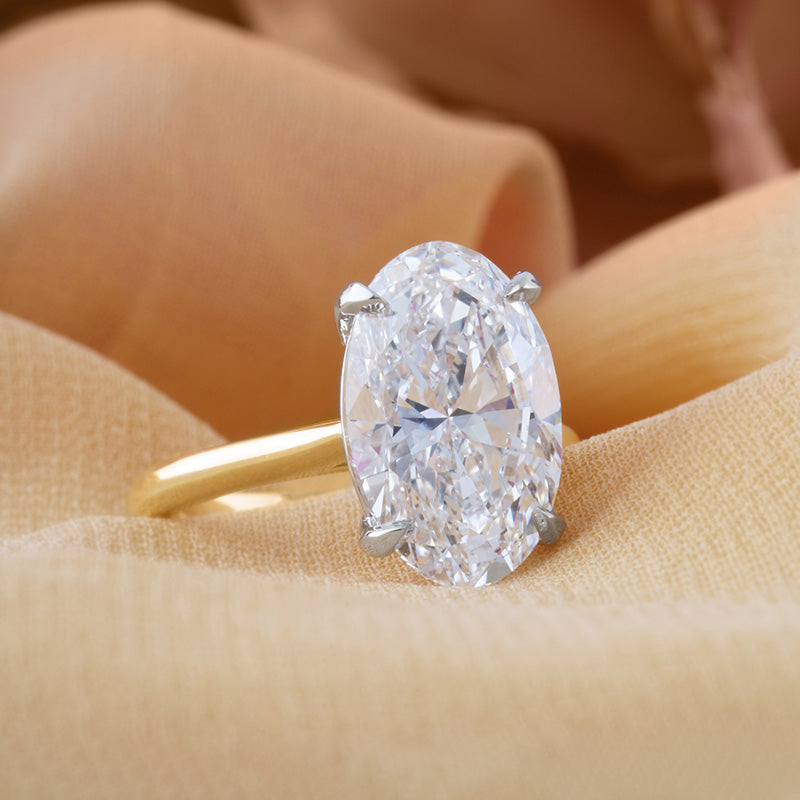 Oval Solitaire Engagement Ring 6.01ct