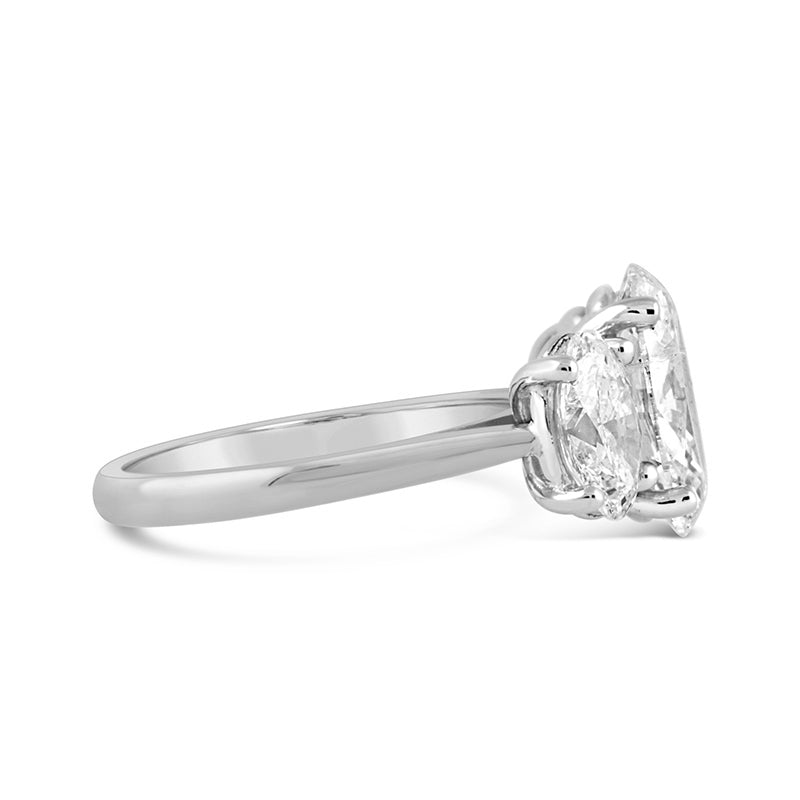 Oval Three Stone Engagement Ring 4.06ct